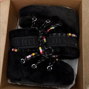 Moon Boot Icon Low Black Faux Fur 36-38